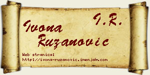 Ivona Ružanović vizit kartica